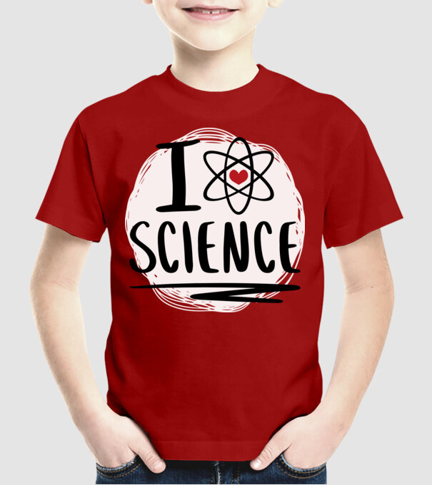I Love Science știință model roșu pe tricou