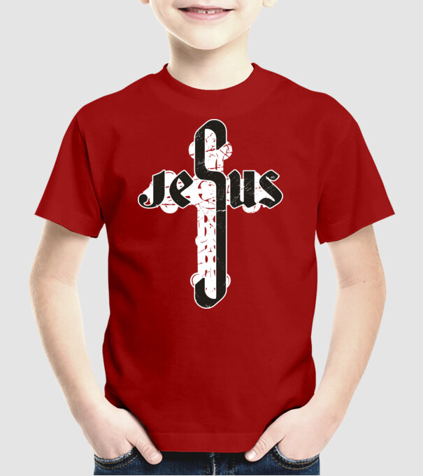 Iisus Cruce model roșu pe tricou