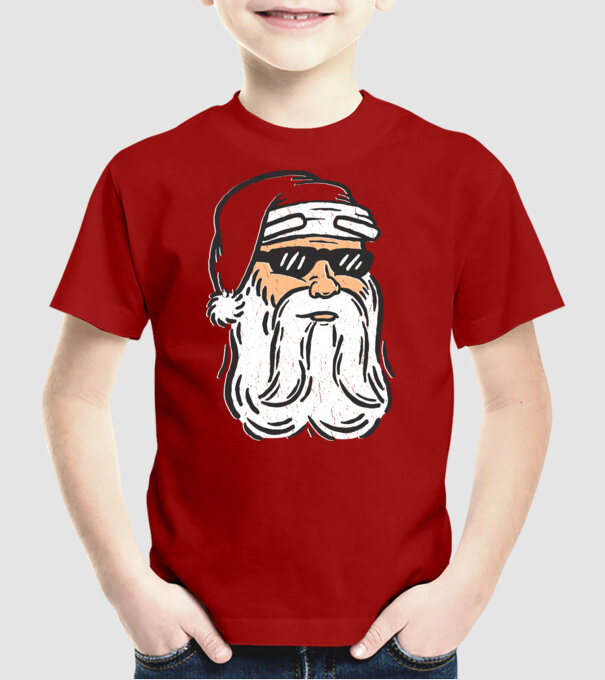 Cap Moș Crăciun model roșu pe tricou