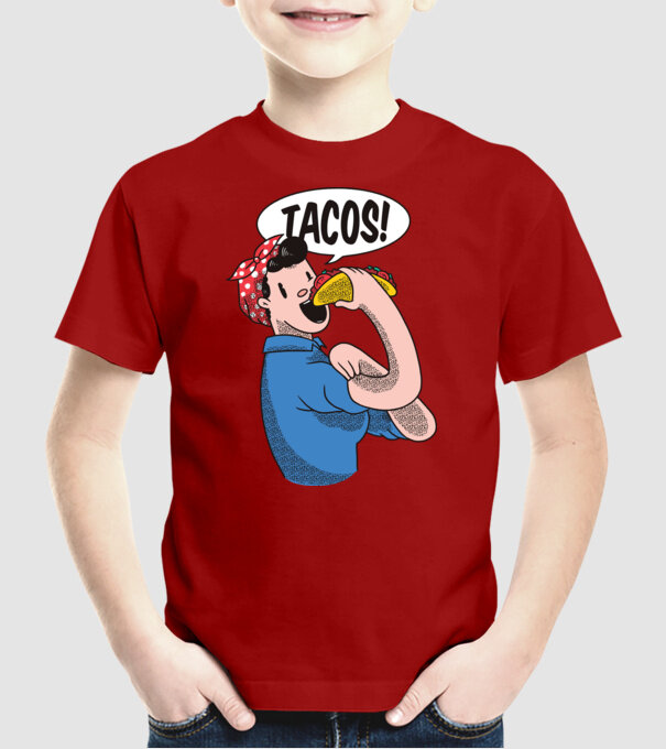Tacos feminism model roșu pe tricou