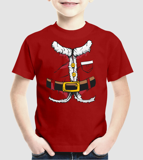 Costum amuzant Moș Crăciun - costum pentru Crăciun model roșu pe tricou