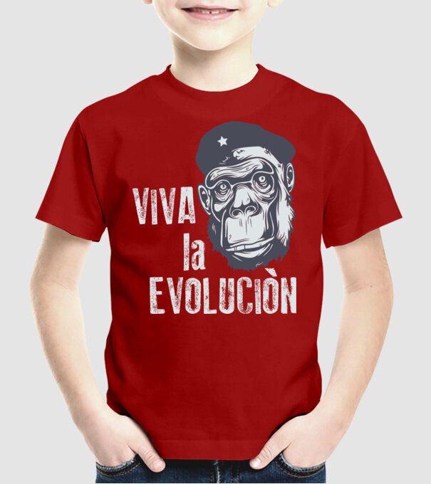 Viva La Evolucion model roșu pe tricou