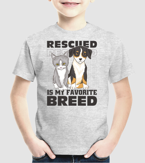 Rasa mea preferată este cea adoptată model gri pe tricou