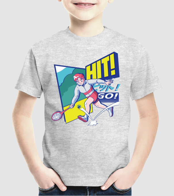 Anime Jucător de tenis băiat model gri pe tricou