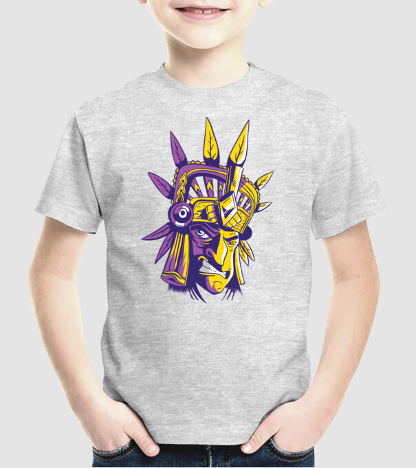 Războinic Aztec model gri pe tricou