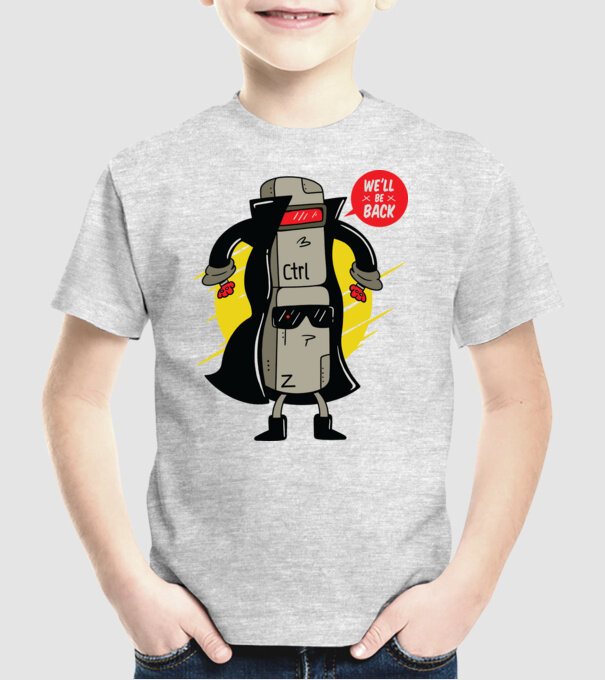 Ctrl Z Terminator Parodie model gri pe tricou