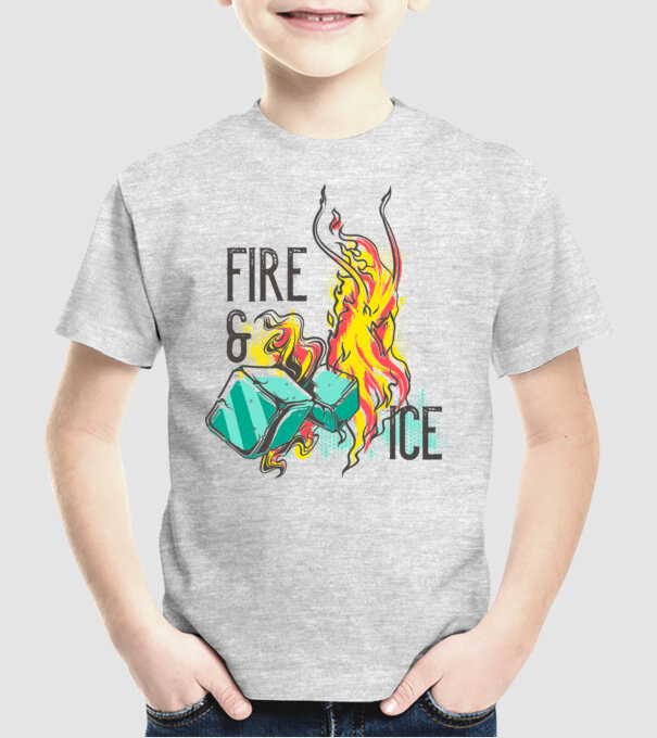 Fire and Ice model gri pe tricou