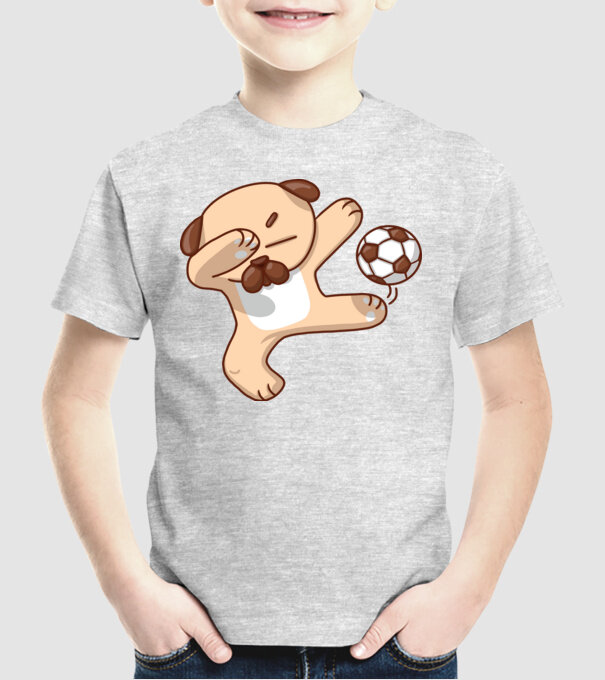 Cățel fotbalist DAB model gri pe tricou