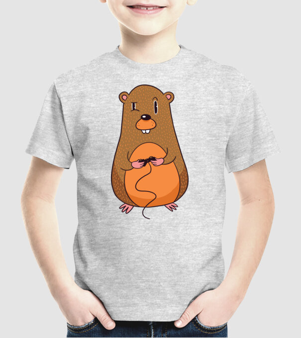 Hamster Gamer model gri pe tricou