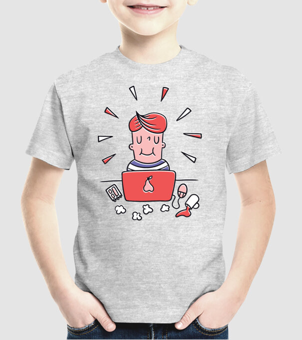 Imagine Home Office model gri pe tricou