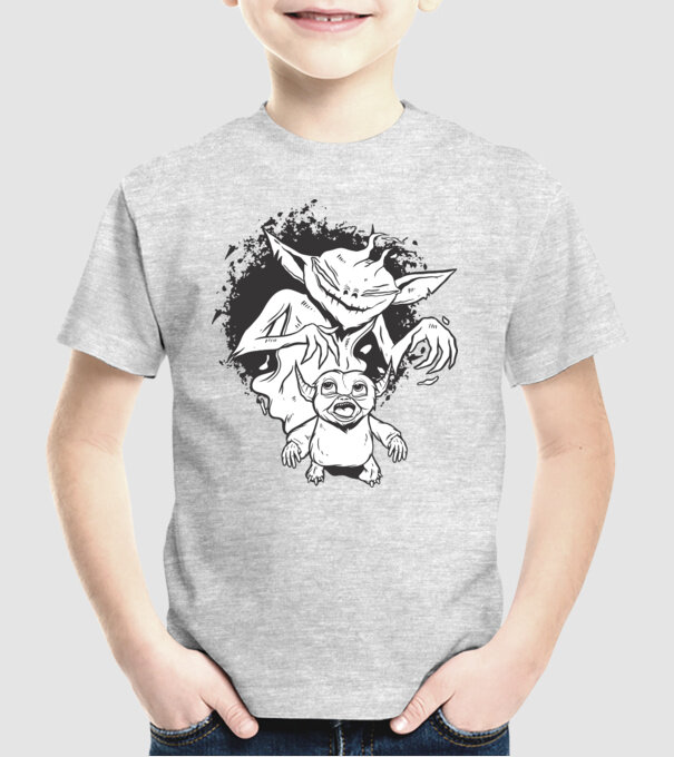 Umbră înfricoșătoare model gri pe tricou