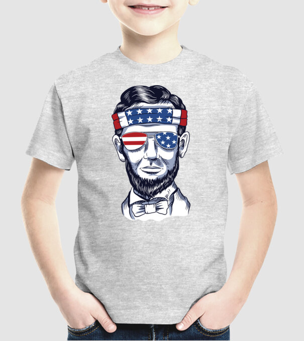 Lincoln USA model gri pe tricou