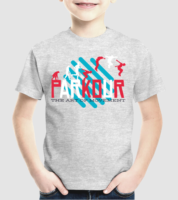 Parkour - Arta mișcării model gri pe tricou