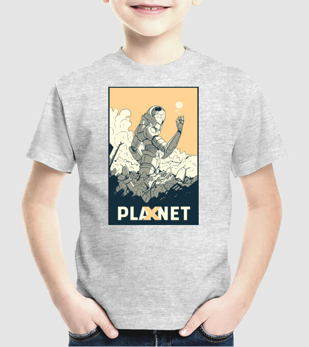Planet X model gri pe tricou