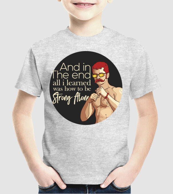 Strong alone model gri pe tricou