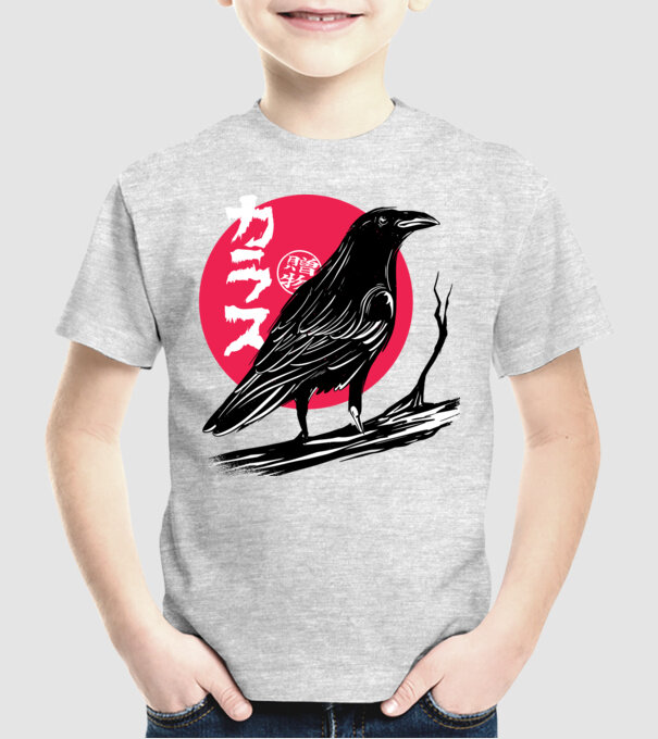Cioară model gri pe tricou
