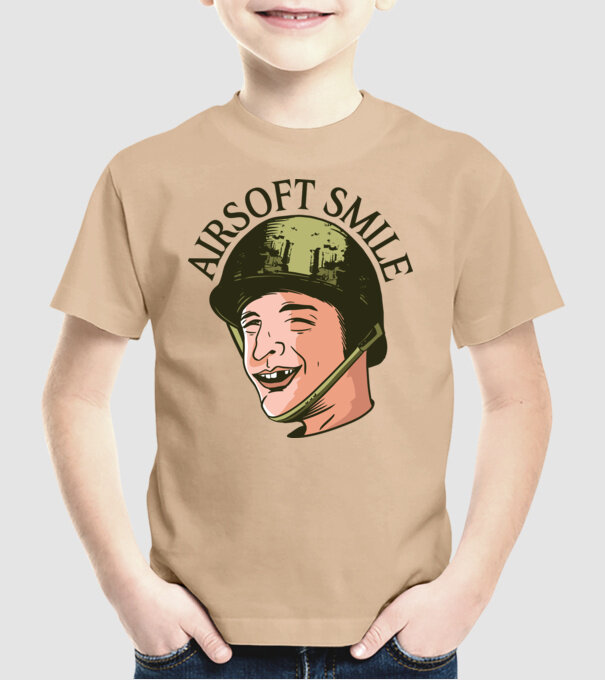 Zâmbet Airsoft model nisipiu pe tricou