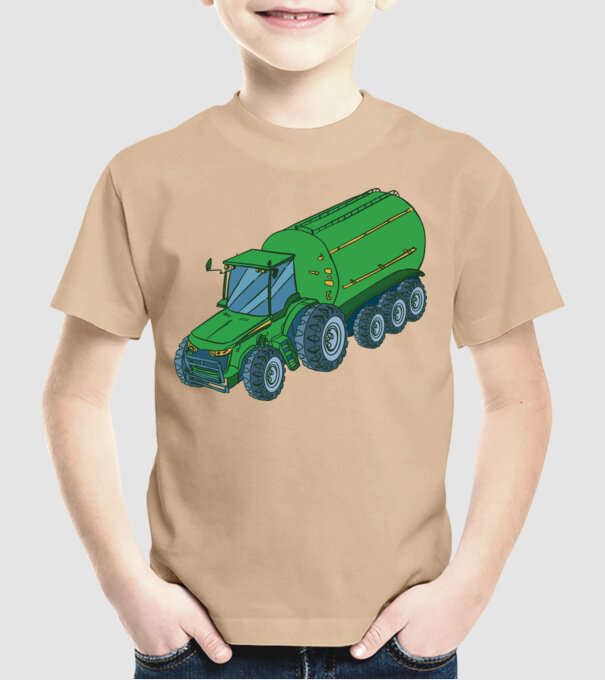 Tractor de recoltare model nisipiu pe tricou