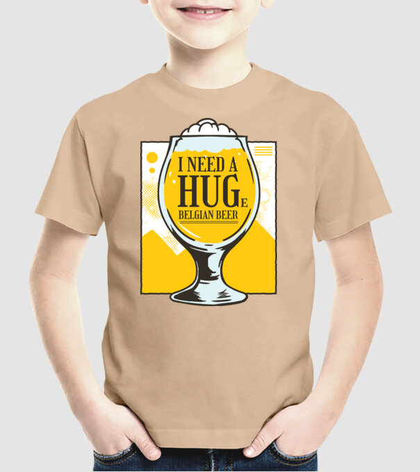 Bere belgiană model nisipiu pe tricou
