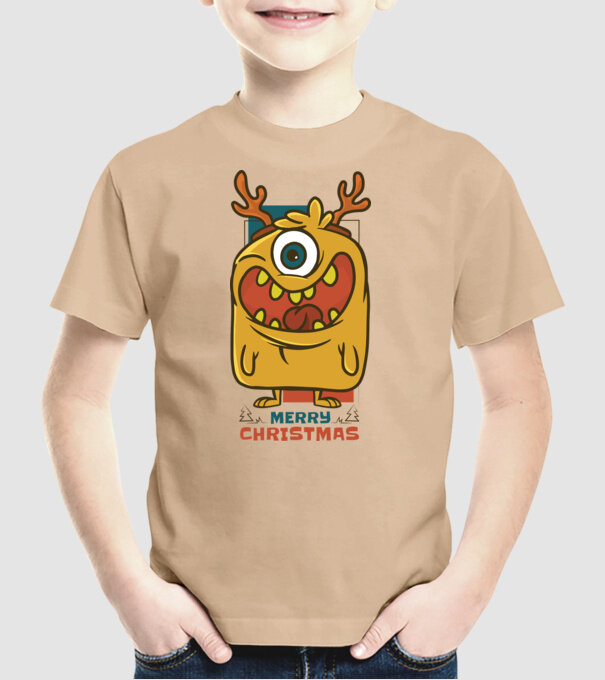 Crăciun Fericit Monstru model nisipiu pe tricou
