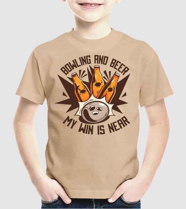 Bowling și bere model nisipiu pe tricou