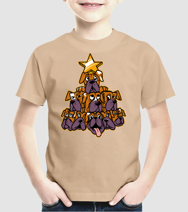 Pom de Crăciun Boxer model nisipiu pe tricou