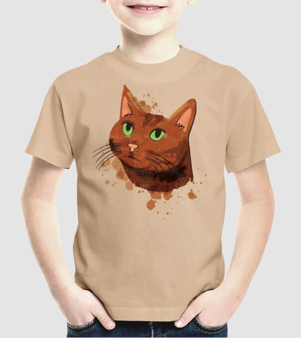 Cap pisică model nisipiu pe tricou
