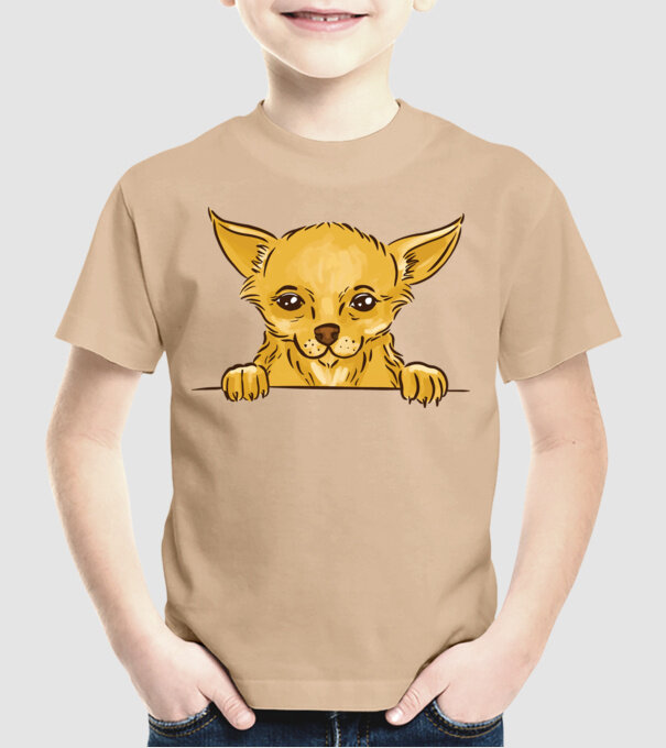 Cap de Chihuahua model nisipiu pe tricou