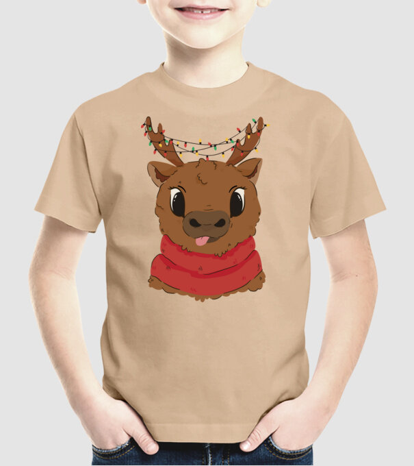 Ren drăguț de Crăciun model nisipiu pe tricou