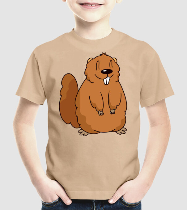 Marmotă drăguță model nisipiu pe tricou