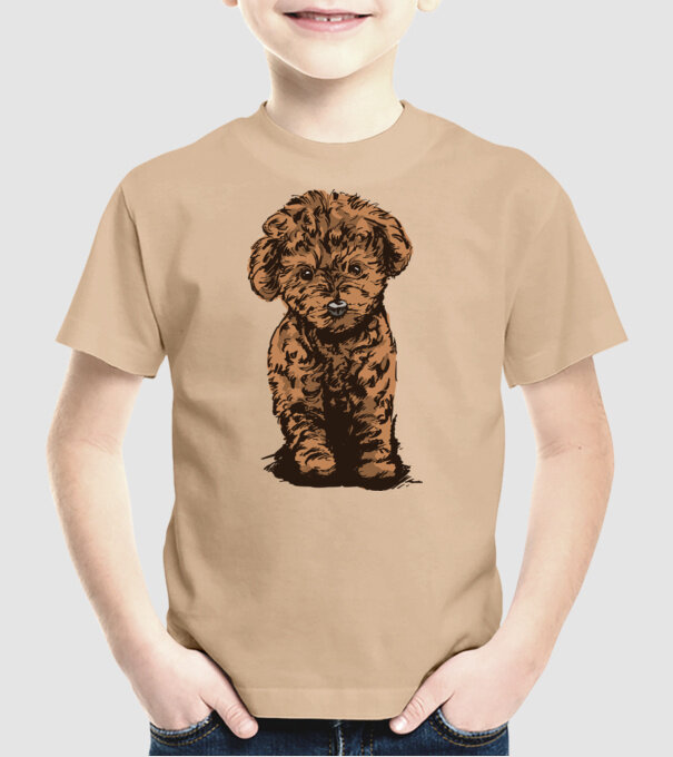 Pudel Drăguț model nisipiu pe tricou