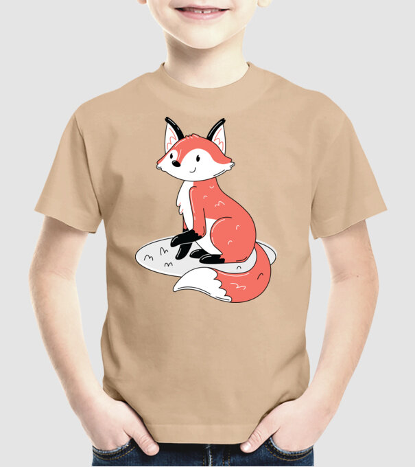 Vulpe drăguță model nisipiu pe tricou
