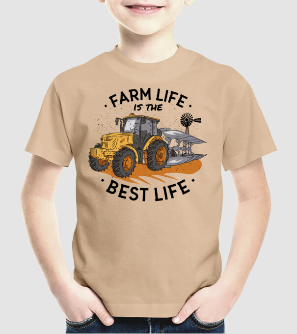Farm Life is the Best Life Tractor model nisipiu pe tricou
