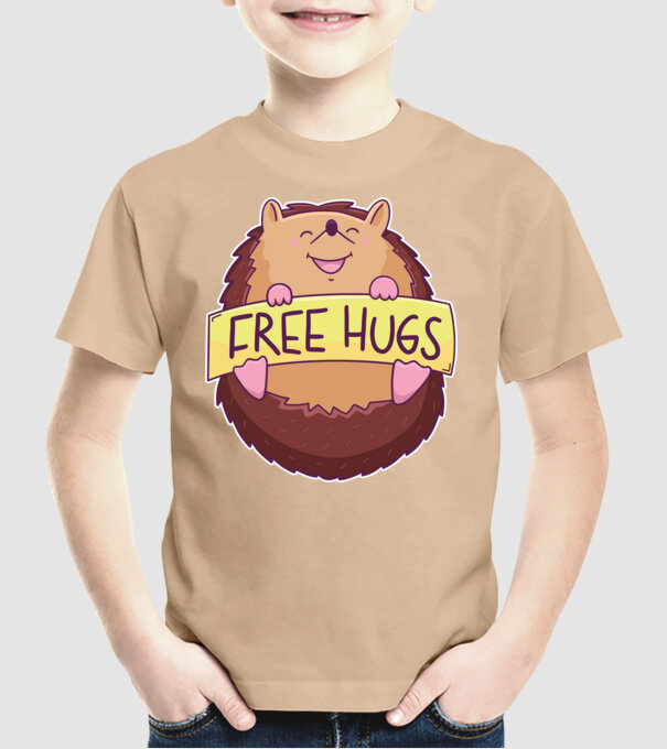 Free Hugs Arici model nisipiu pe tricou