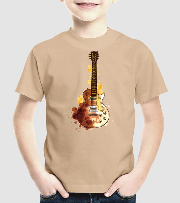 Chitara Pictură model nisipiu pe tricou
