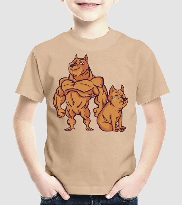 Câine musculos model nisipiu pe tricou