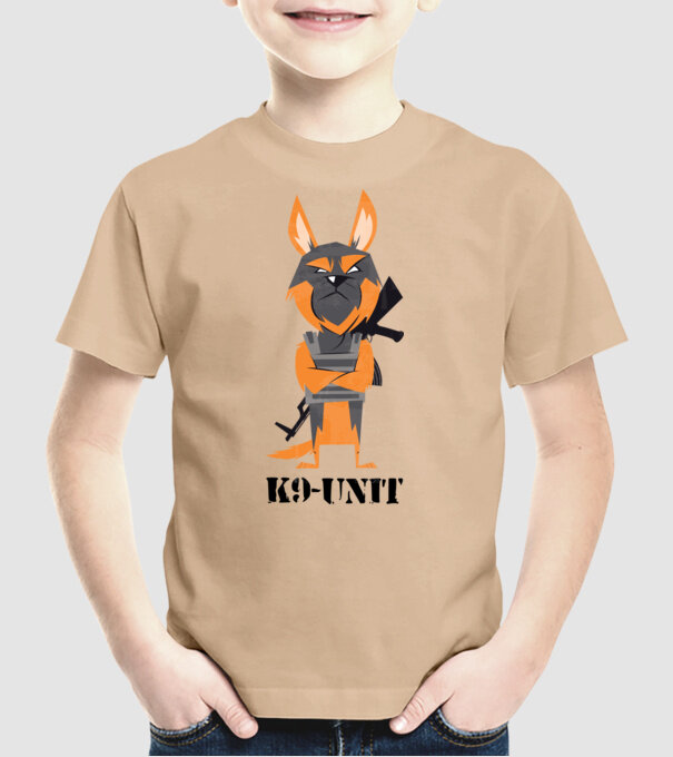 Unitatea K9 - Câine polițist model nisipiu pe tricou