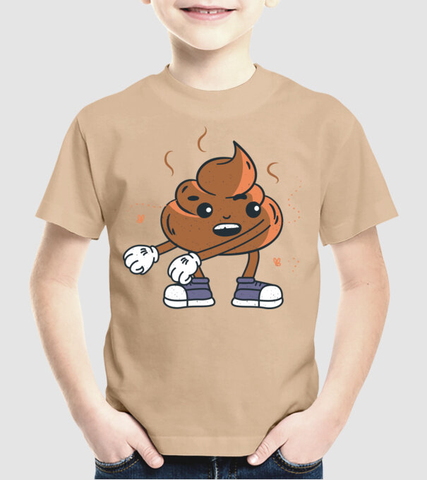 Căcat DAB model nisipiu pe tricou