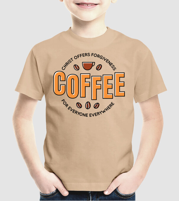 Cafea Iertare model nisipiu pe tricou