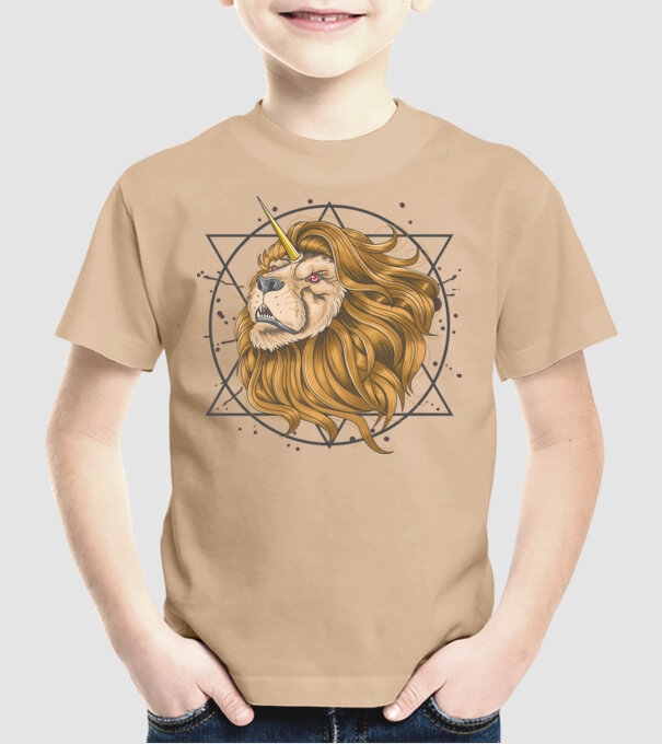 lion unicorn model nisipiu pe tricou