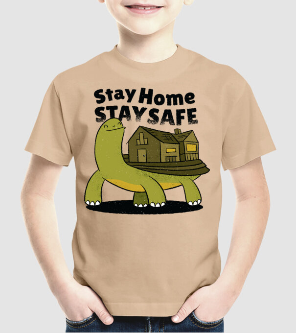 Stai acasă, stai în siguranță Țestoasă model nisipiu pe tricou