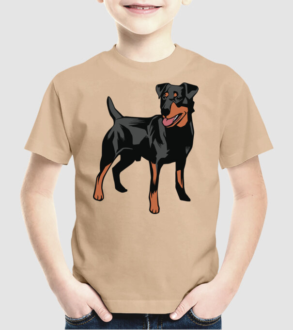 Câine de vânătoare german Terrier model nisipiu pe tricou