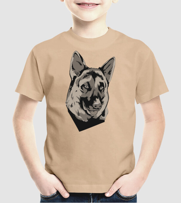 Ciobănesc german cap model nisipiu pe tricou
