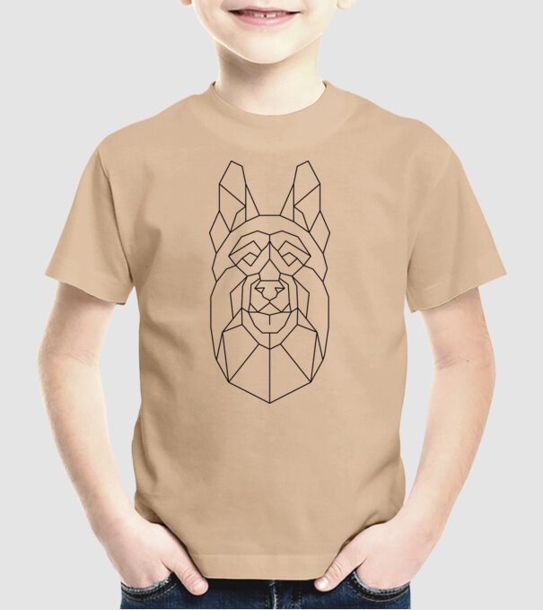 Cap Ciobănesc german Polygon model nisipiu pe tricou
