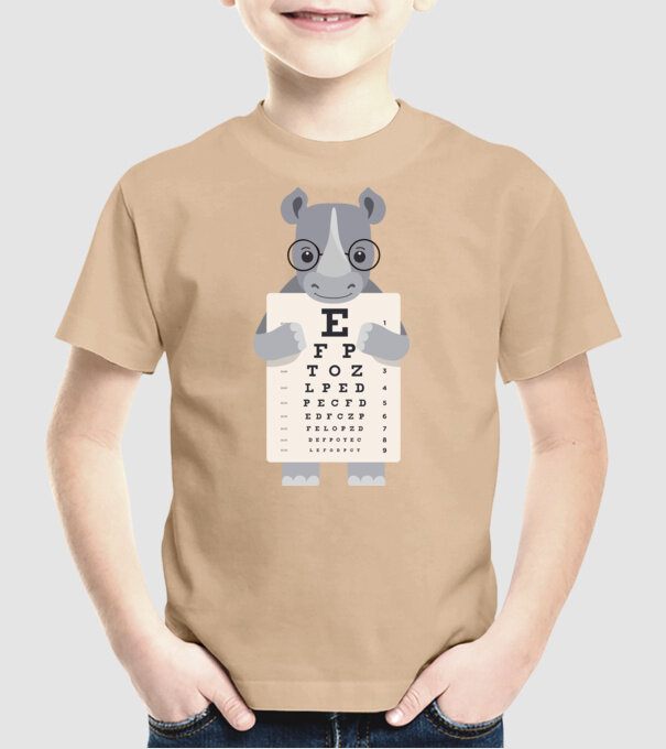 Examen oftalmologie rinocer model nisipiu pe tricou