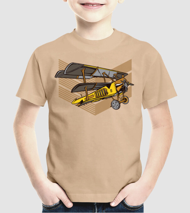 Avion cu elice model nisipiu pe tricou