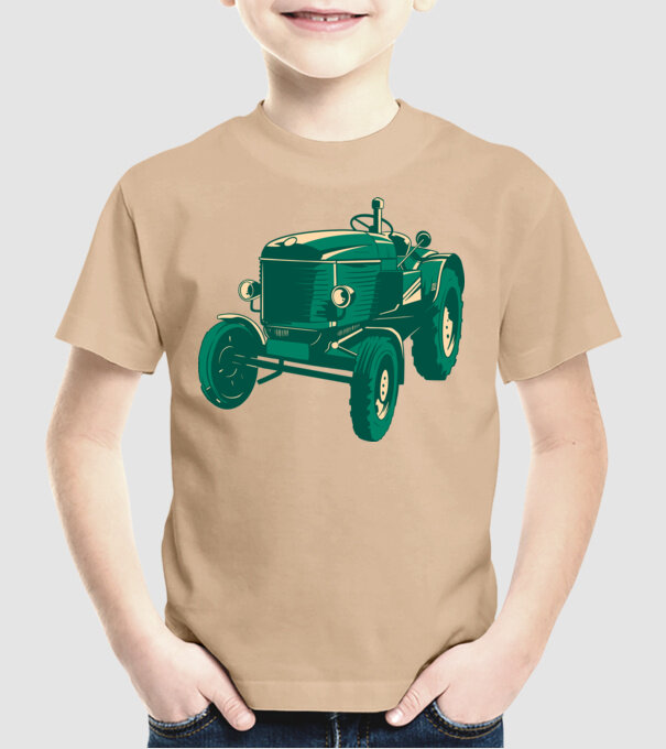 Tractor vechi model nisipiu pe tricou
