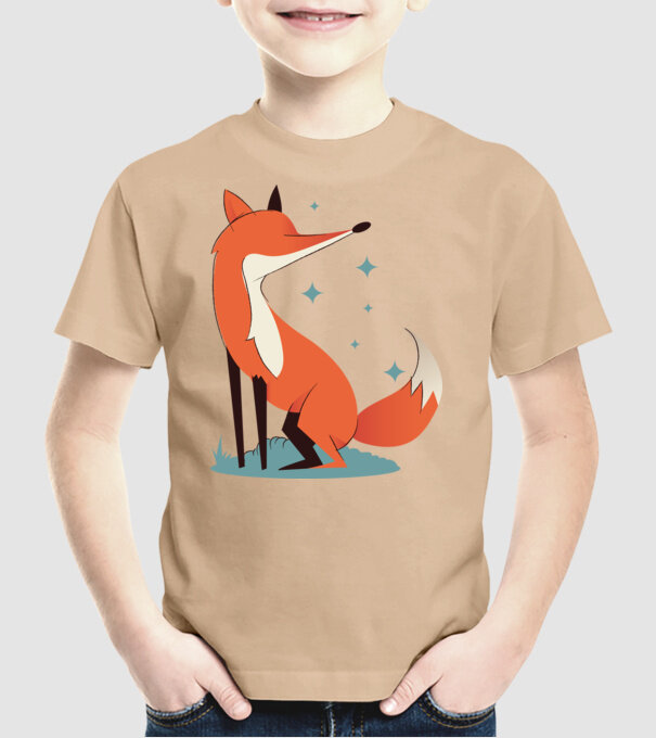 Vulpe model nisipiu pe tricou