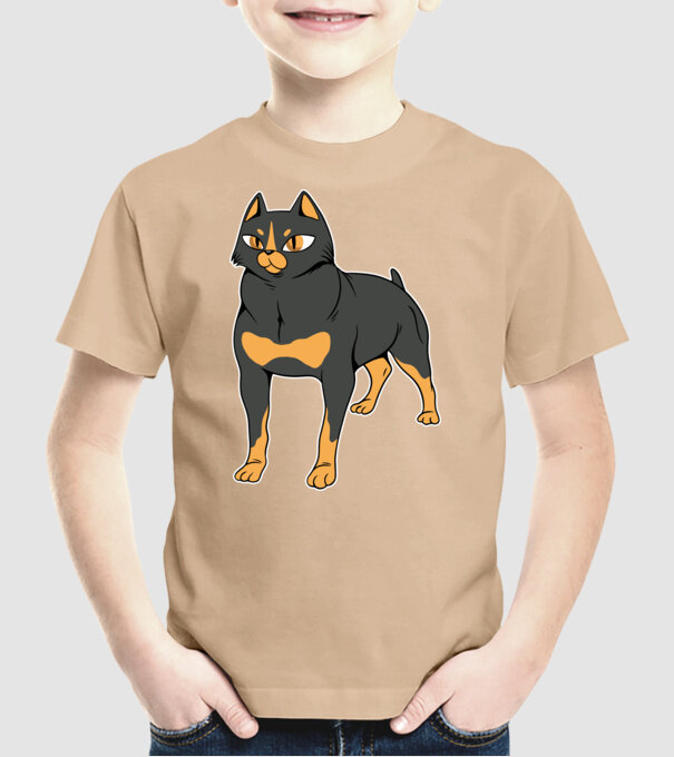 Rottweiler pisică model nisipiu pe tricou