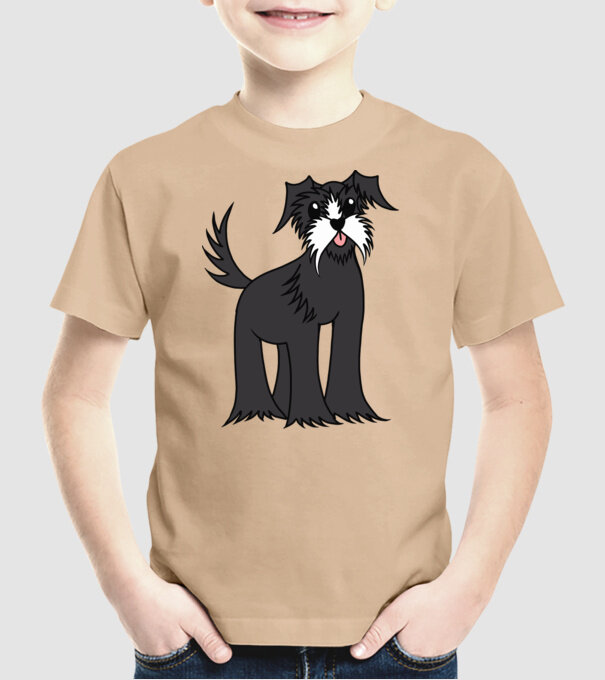 Desen Schnauzer model nisipiu pe tricou